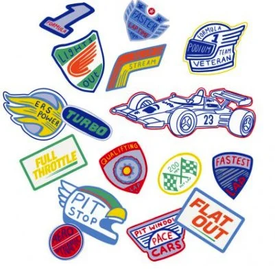 Kids back2school sticker smile print