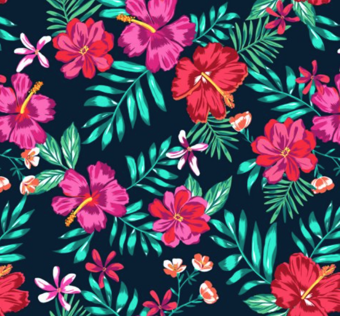 Multicolored graphic Tropical print design