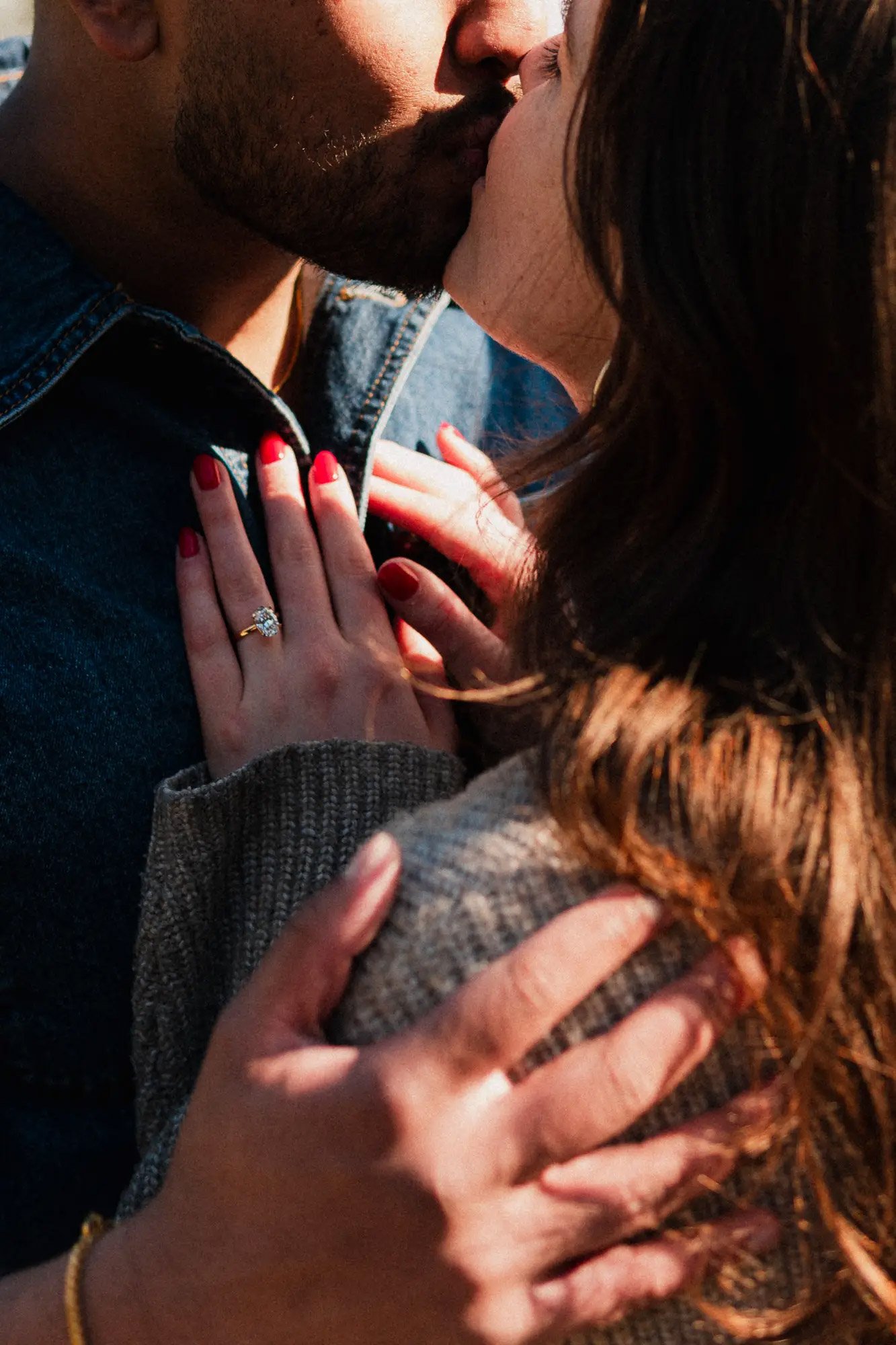 Llandaff engagement shoot love moment by Luke Tattersall.