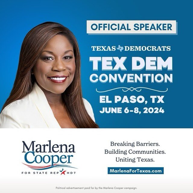 Excited to announce we will meet speaking at this years @texasdemocrats convention in June. Meet us in ElPaso as we discuss the importance of strengthening our presence in Rural communities. #marlenafortexas #democrats #easttexas #itsourtime