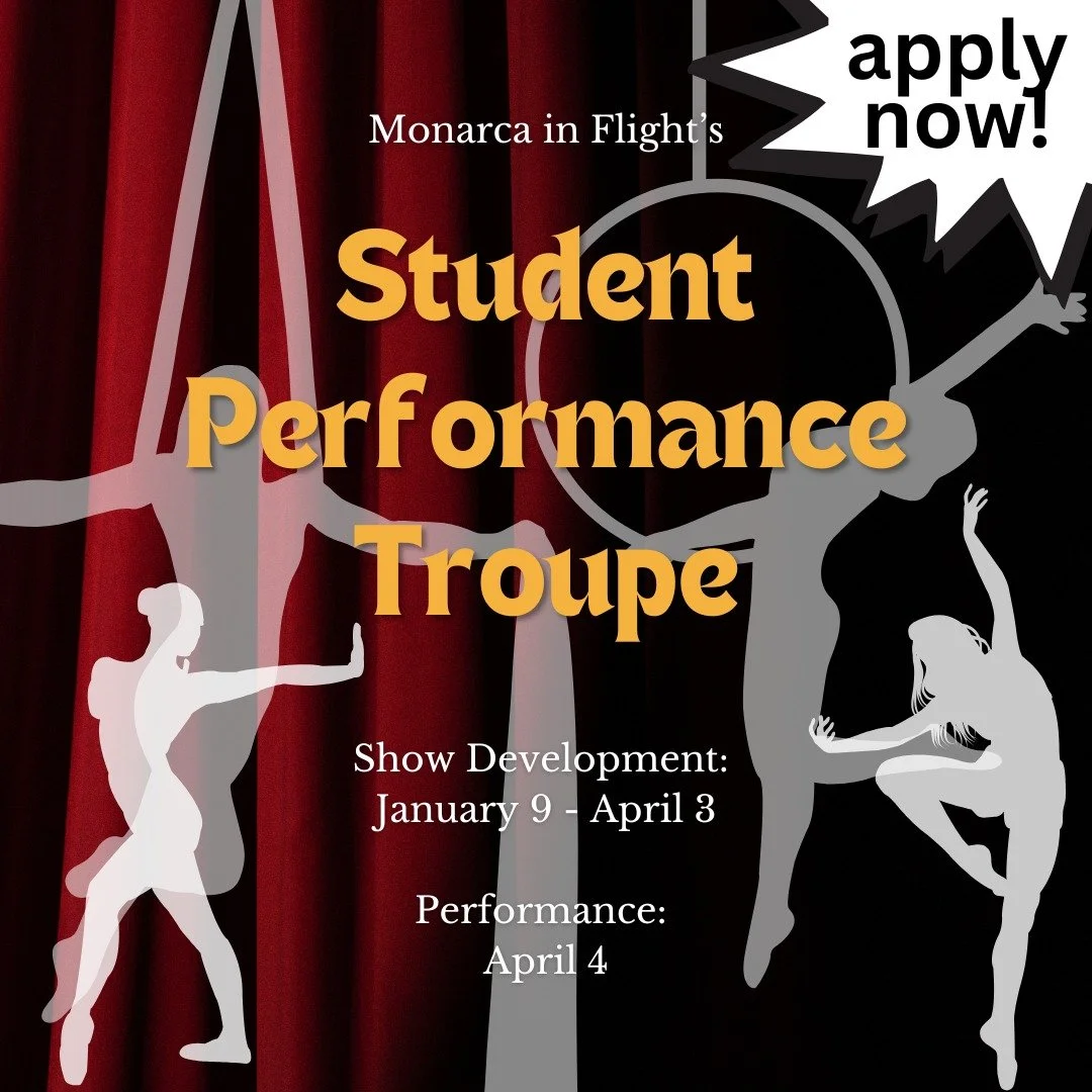 Applications for the Spring 2026 Student Performance Troupe are open! Develop an original show with fellow Monarca students and perform for your community on April 4th. Applications close on December 15, 2025. 

Application link in bio!