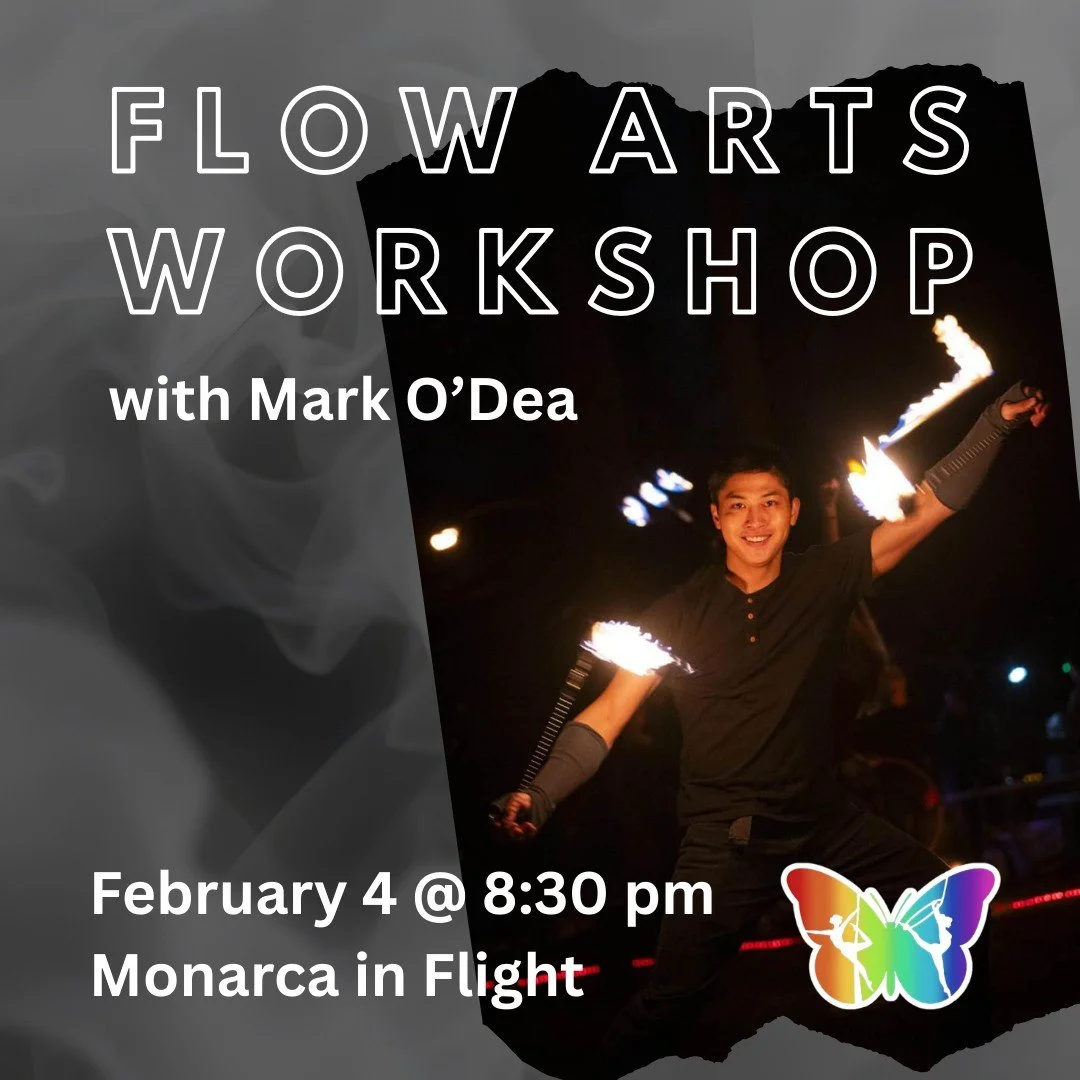 The next flow workshop with Mark O'Dea is coming up! Join us on February 4 at 8:30 pm to learn how to flow with poi. Sign up on mindbody!