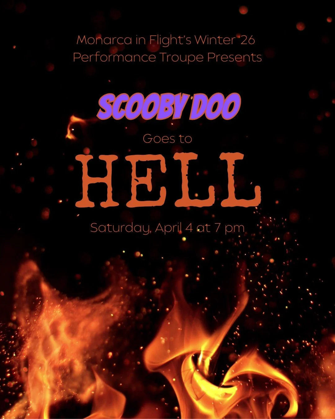 Tickets to our spring student performance troupe show are on sale now! Come see Scooby Doo Goes to Hell on April 4 at 7 pm. Ticket link in our bio!