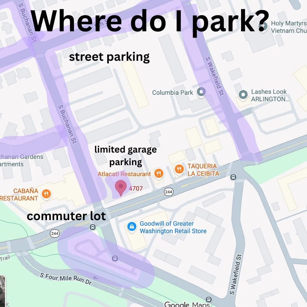 We&rsquo;re open at 4707 Columbia Pike! Wondering where to park? Here are some FREE parking options in the area.