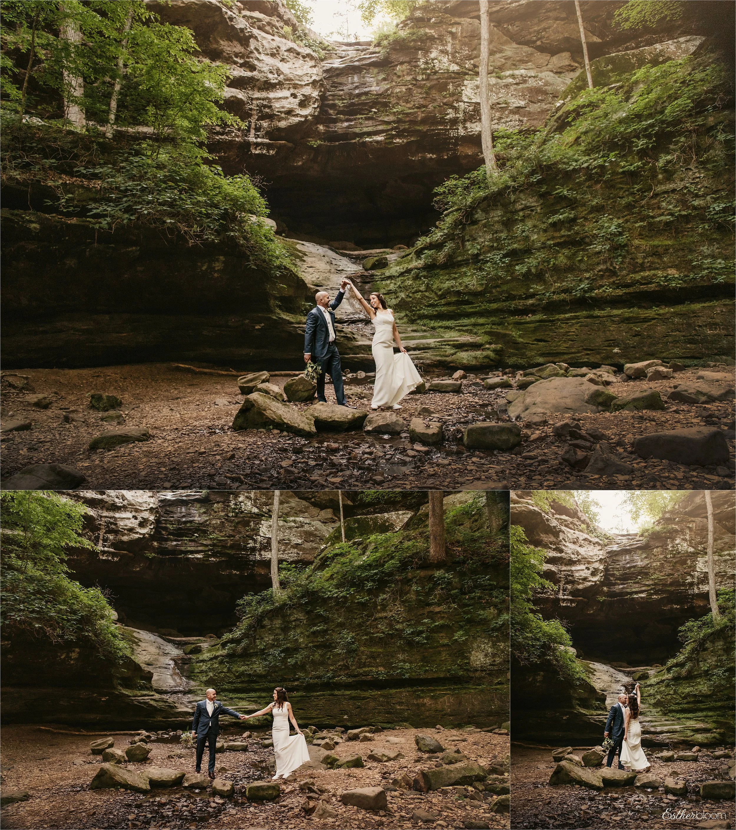 Chicago couple elopes to southern Illinois Ferne Clyffe in the Shawnee National Forest for intimate wedding