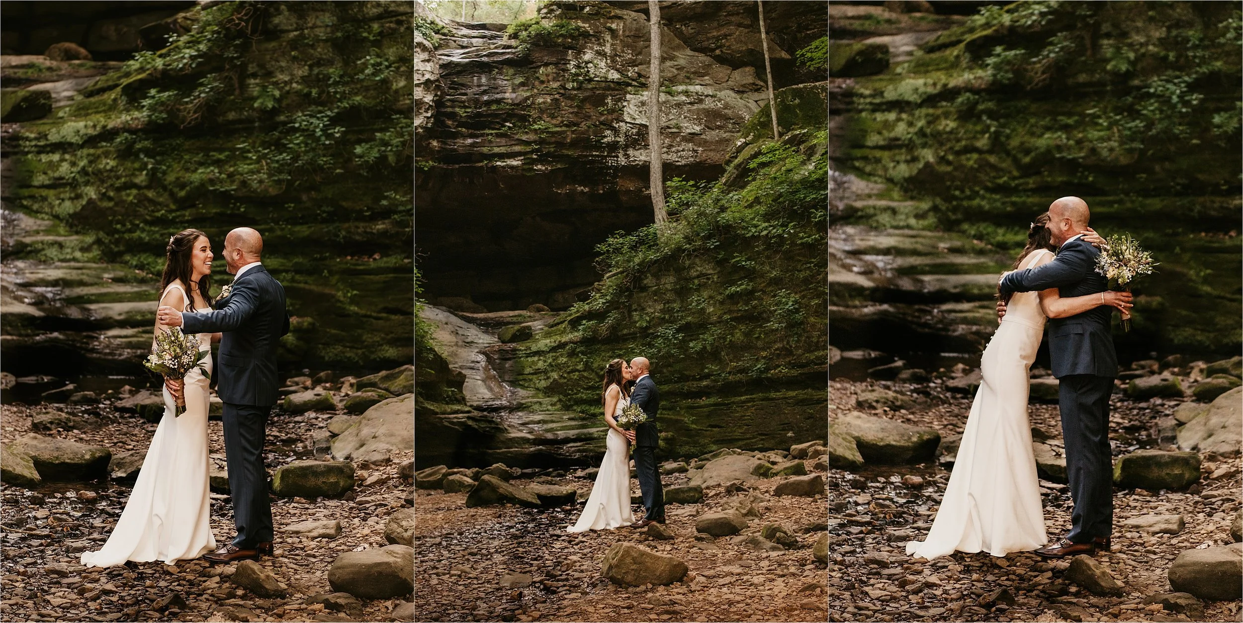 Chicago couple elopes to southern Illinois Ferne Clyffe in the Shawnee National Forest for intimate wedding