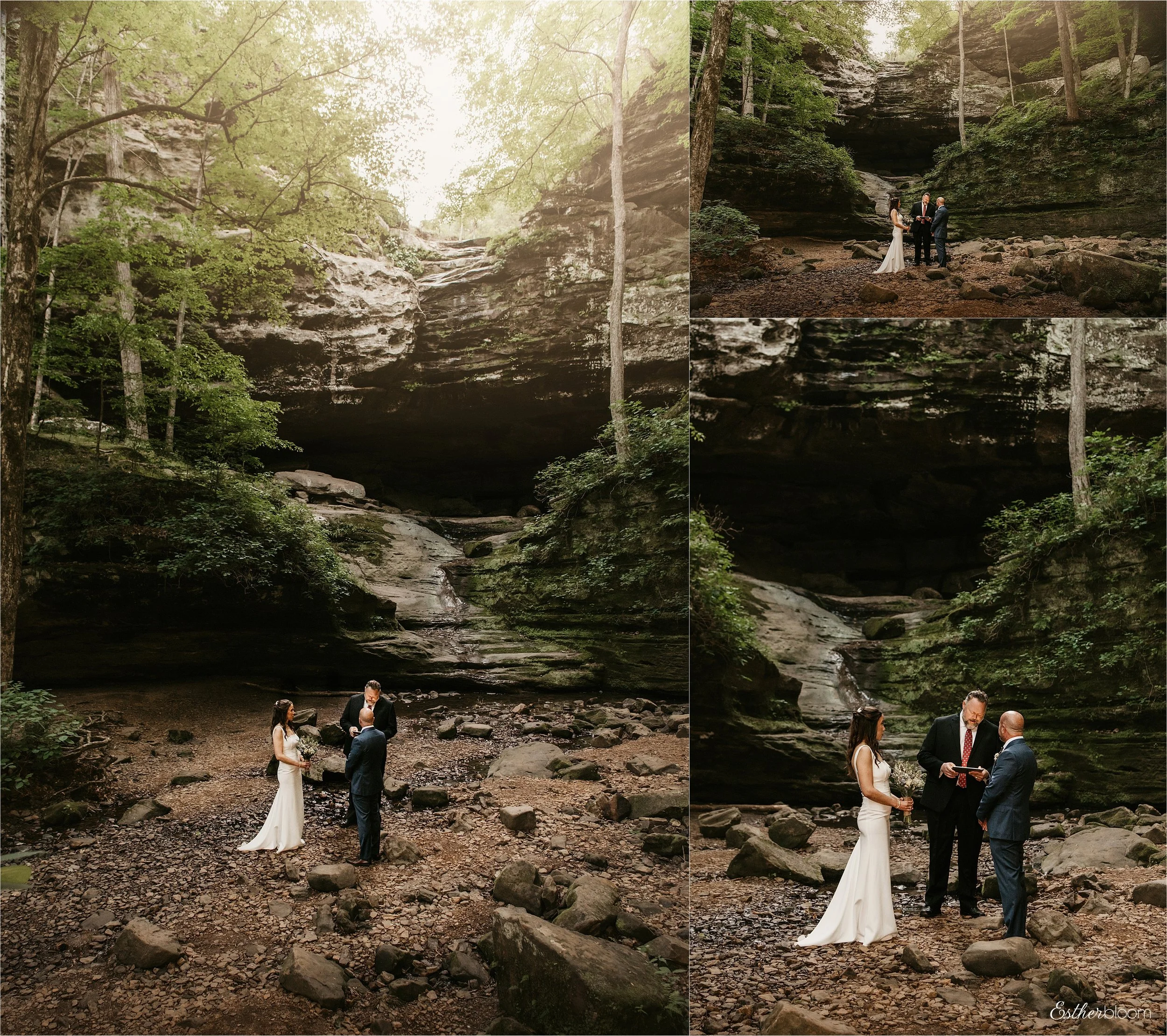 Chicago couple elopes to southern Illinois Ferne Clyffe in the Shawnee National Forest for intimate wedding