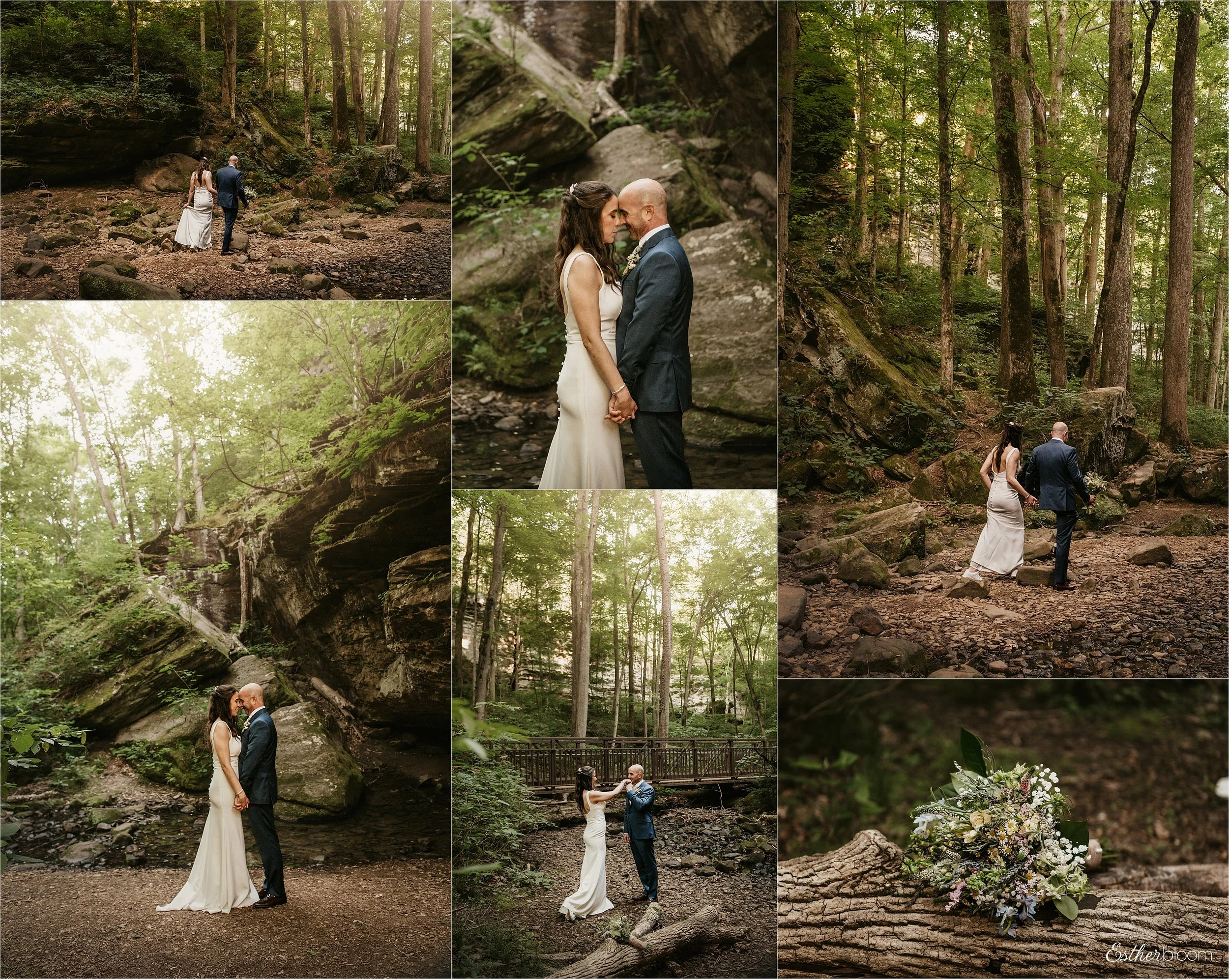 Chicago couple elopes to southern Illinois Ferne Clyffe in the Shawnee National Forest for intimate wedding