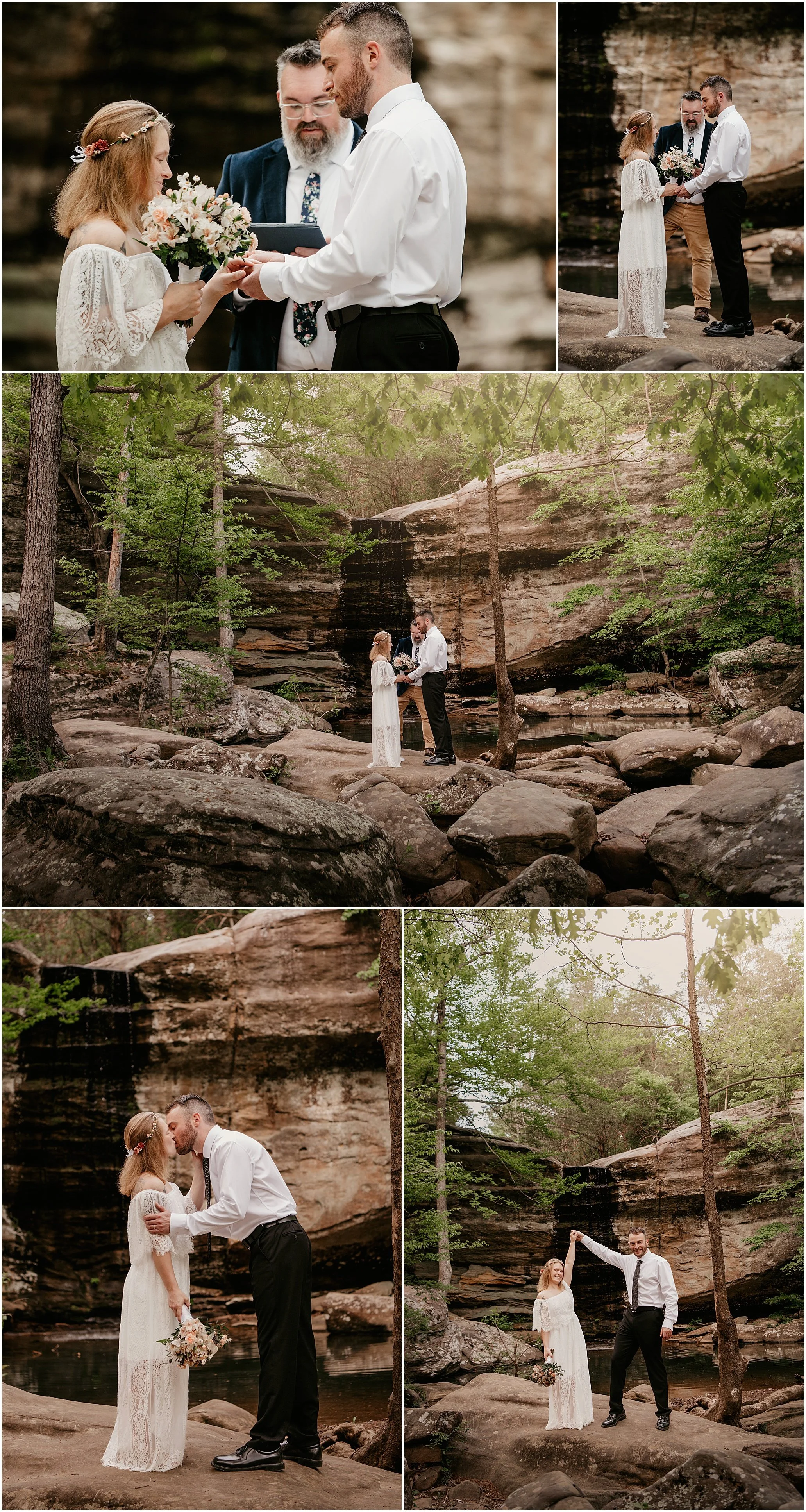 Volkswagen van elopement, hippie wedding elopement, southern illinois elopement, adventure wedding, waterfall elopement in southern illinois