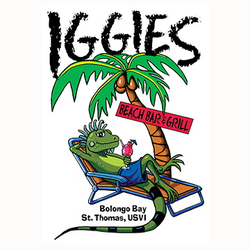 Iggies Beach bar at Bolongo Resort. Beachfront 