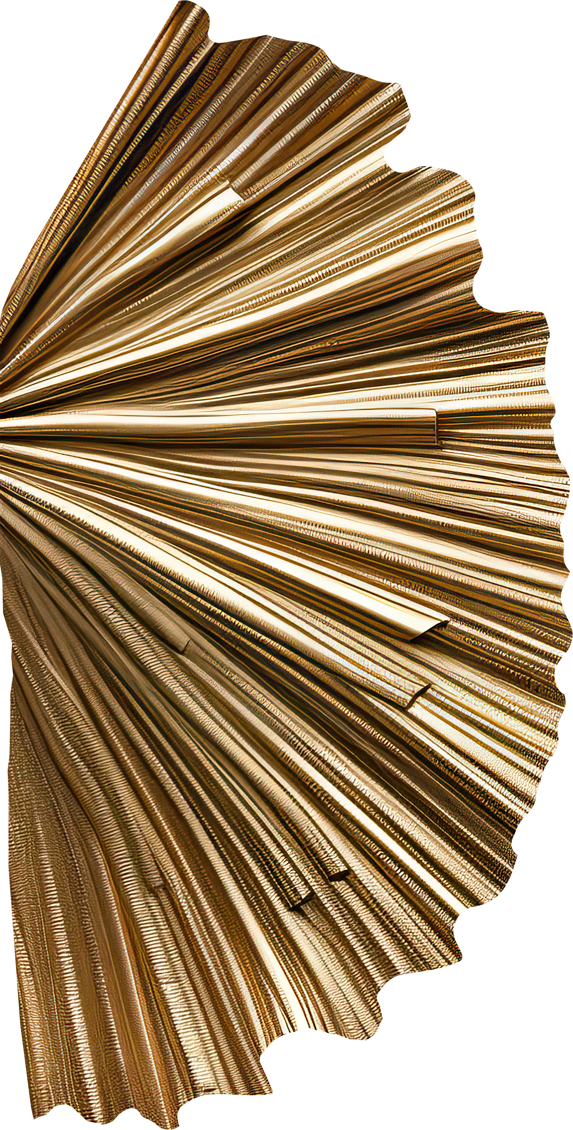 Close-up of a vintage gold fan ornamental detail.