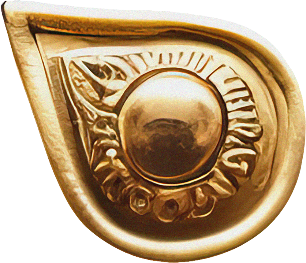 Close-up of a vintage gold ornamental detail.