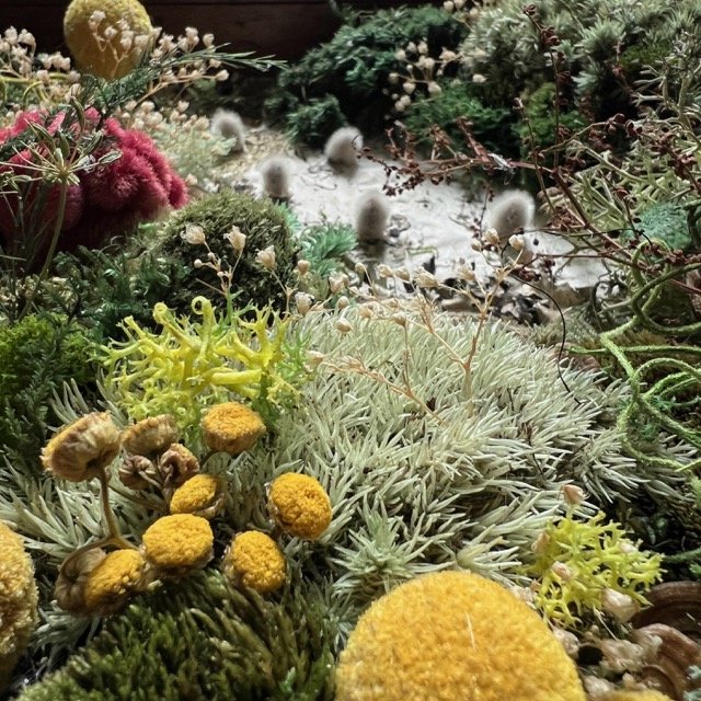 Custom Moss Art with Golden Details by Angela Justice