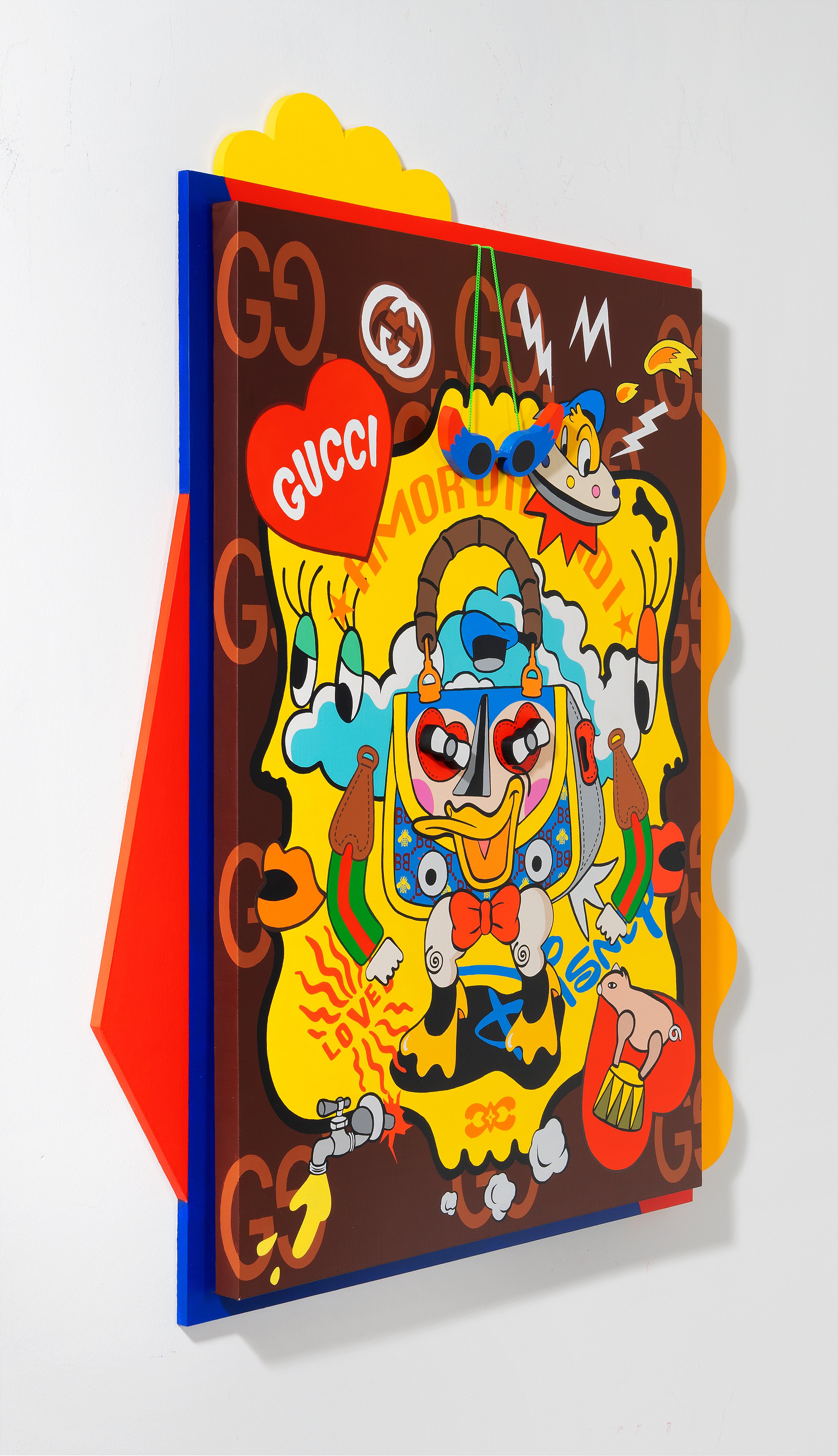 (Perspective View) Luxury Donald, Berry Kim, 88cm (W) x 105cm(H)x 5cm(D), acrylic Paint on wood and canvas, 2023.jpg