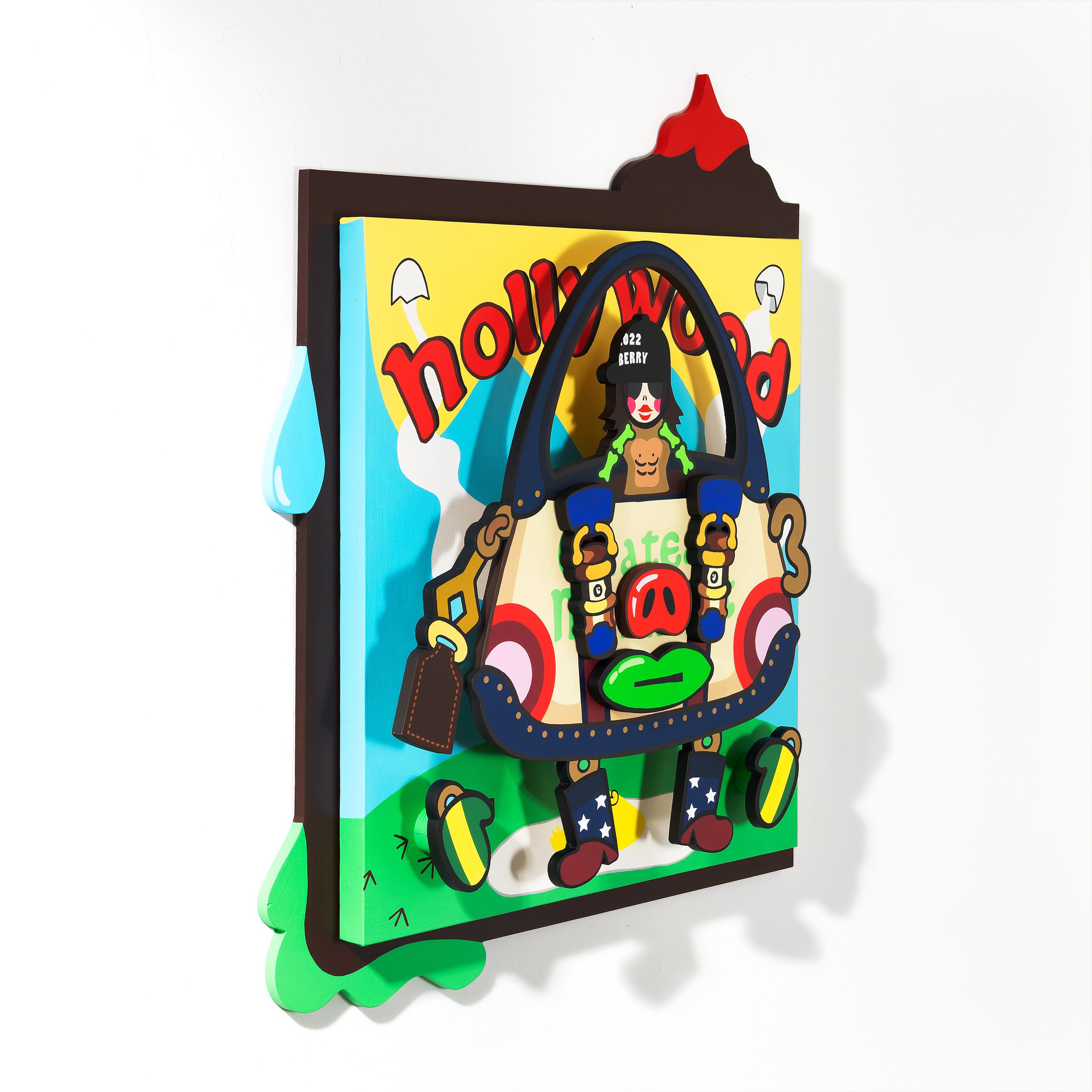 (perspective View)Mr. Jackie in Hollywood, 74cm(W) x 84cm (H) x 10cm(D), acrylic Paint on wood and canvas, 2023.jpg