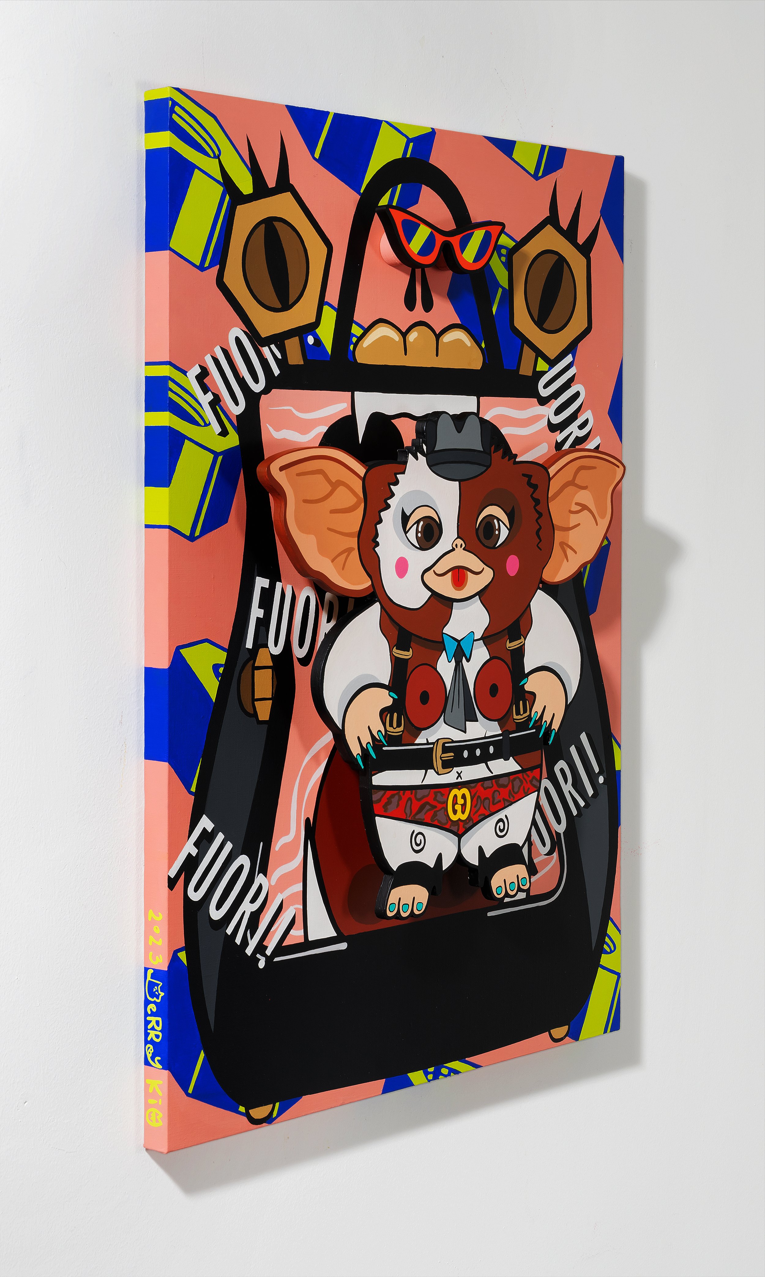 (Perspective View)Mr. Bezmo, 66cm(W) x 93cm(H) x 7.3cm(D), acrylic Paint on wood and canvas, 2023.jpg