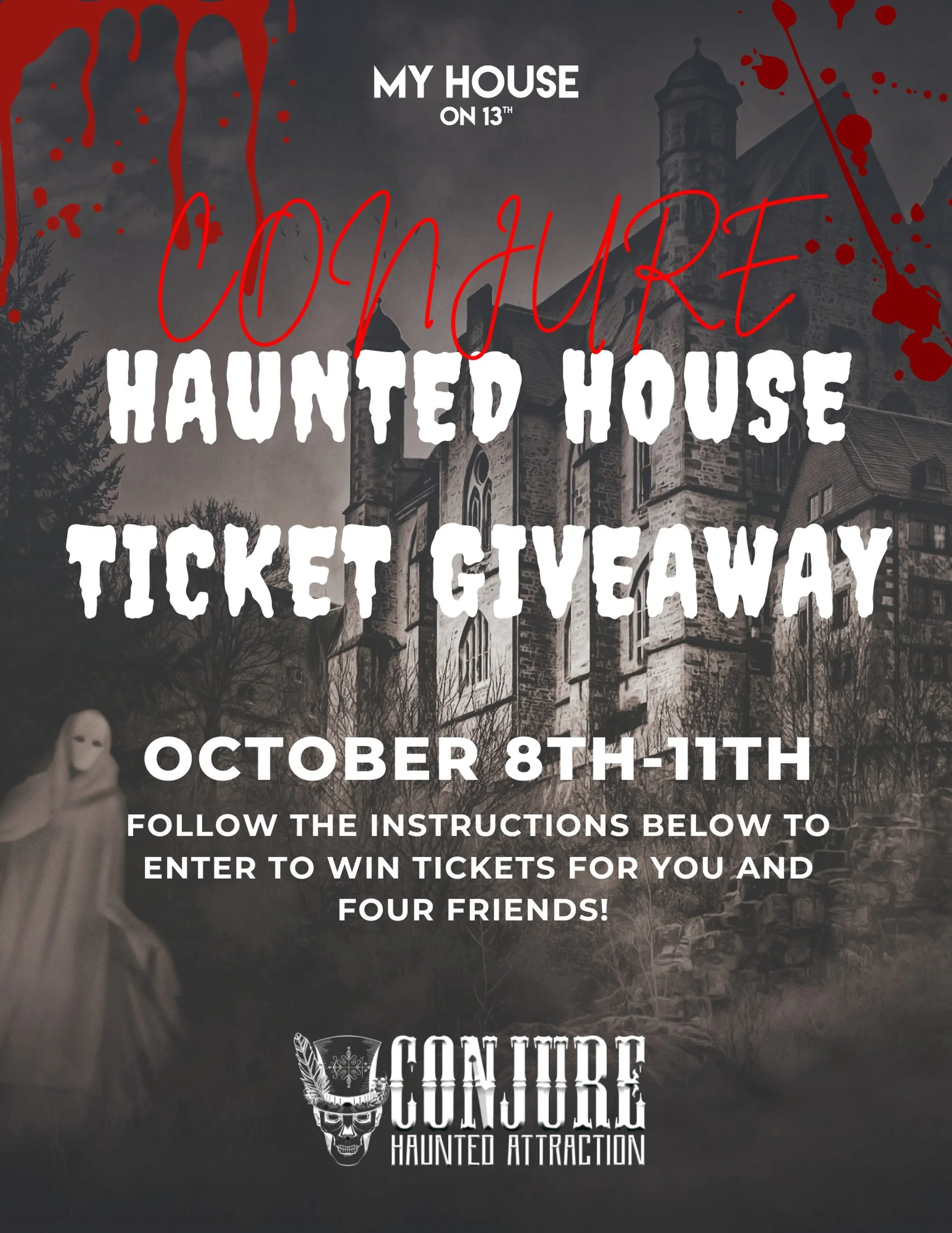 This Halloween, we&rsquo;re giving YOU and 4 friends the chance to experience the fear firsthand with a CONJURE HAUNTED HOUSE TICKET GIVEAWAY! 🎟️💀

Imagine walking through pitch-black hallways with nothing but the sound of your own footsteps&hellip
