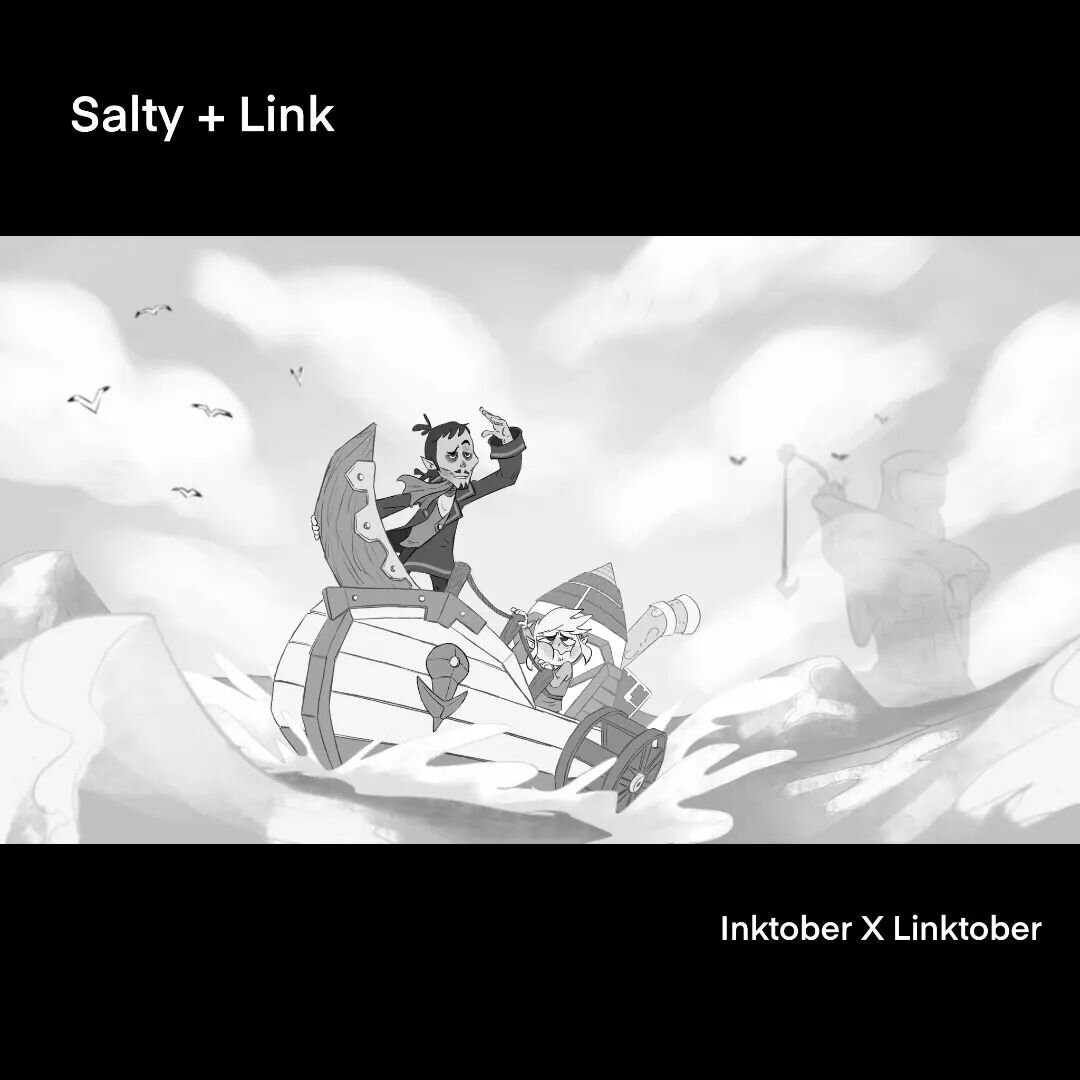 #inktober X #Linktober mash up theme is Salty + Link. It look Link a bit of time to get his sea legs. Happy that i found a way of fitting Lineback here, one of my fave characters!! Phantom of Hourglass was way too short, I wanted more!