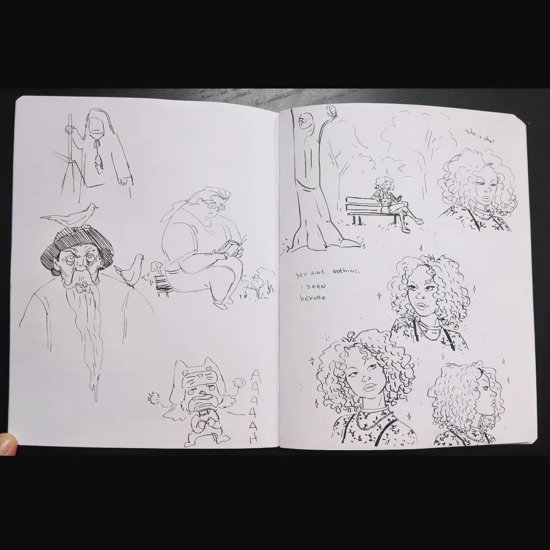 Back in September last year @harrydeadman reached out to me, he wanted some sketches for a new music video for @alldaychubbyboy , all in a sketchbook as a prop. It was so fun to play around with the lyrics, and also draw the marvelous @senegyall !! L