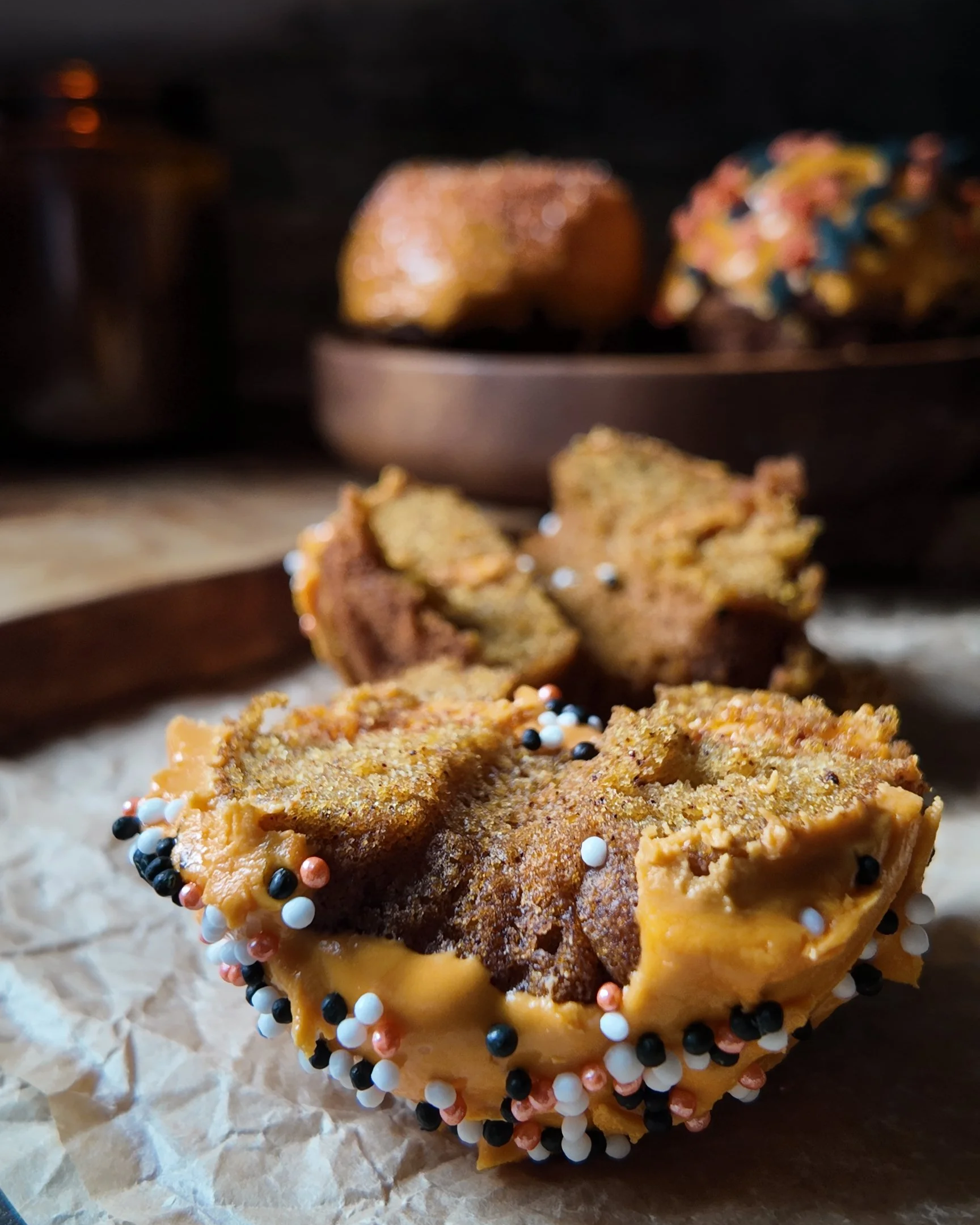 Mini Pumpkin Bundt Cakes with Maple Frosting 