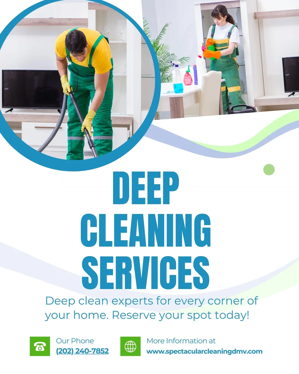 Spectacular Cleaning Services Instagram post promoting deep cleaning services