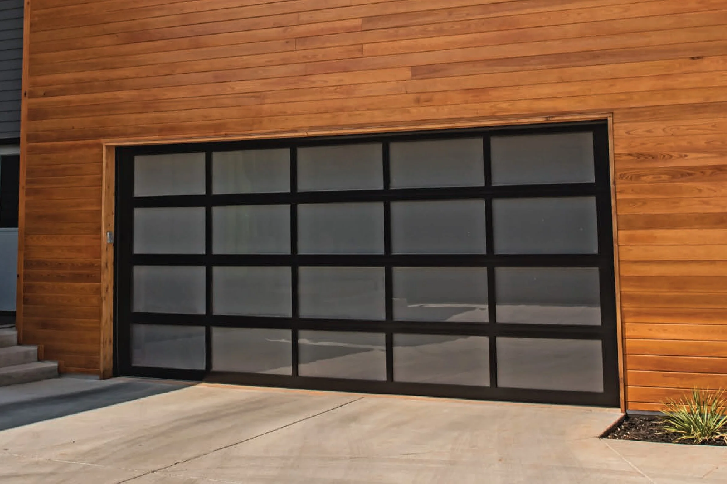 Wooden House with Glass Garage Door