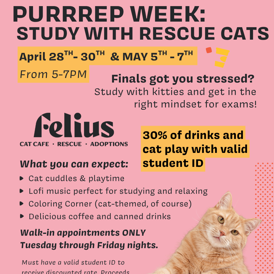 College Purrrep Week Study Night: 4/28