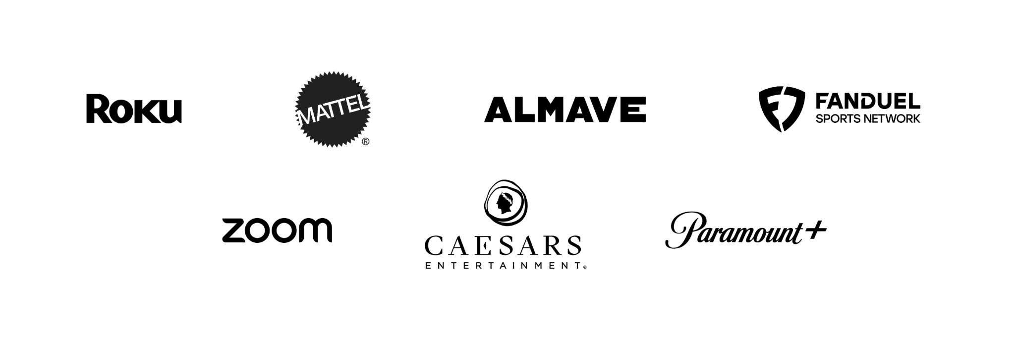Roku, Mattel, Almave, FanDuel Sports Network, Zoom, Caesars Entertainment, and Paramount+