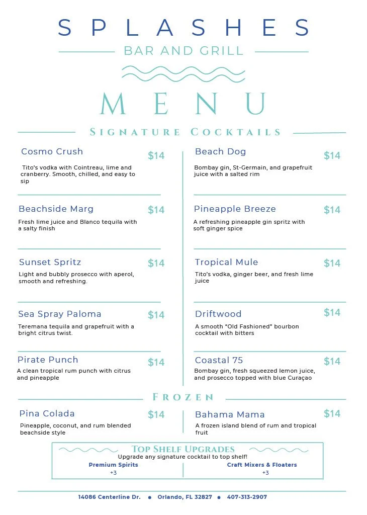 Menu 1 — Nona Adventure Park