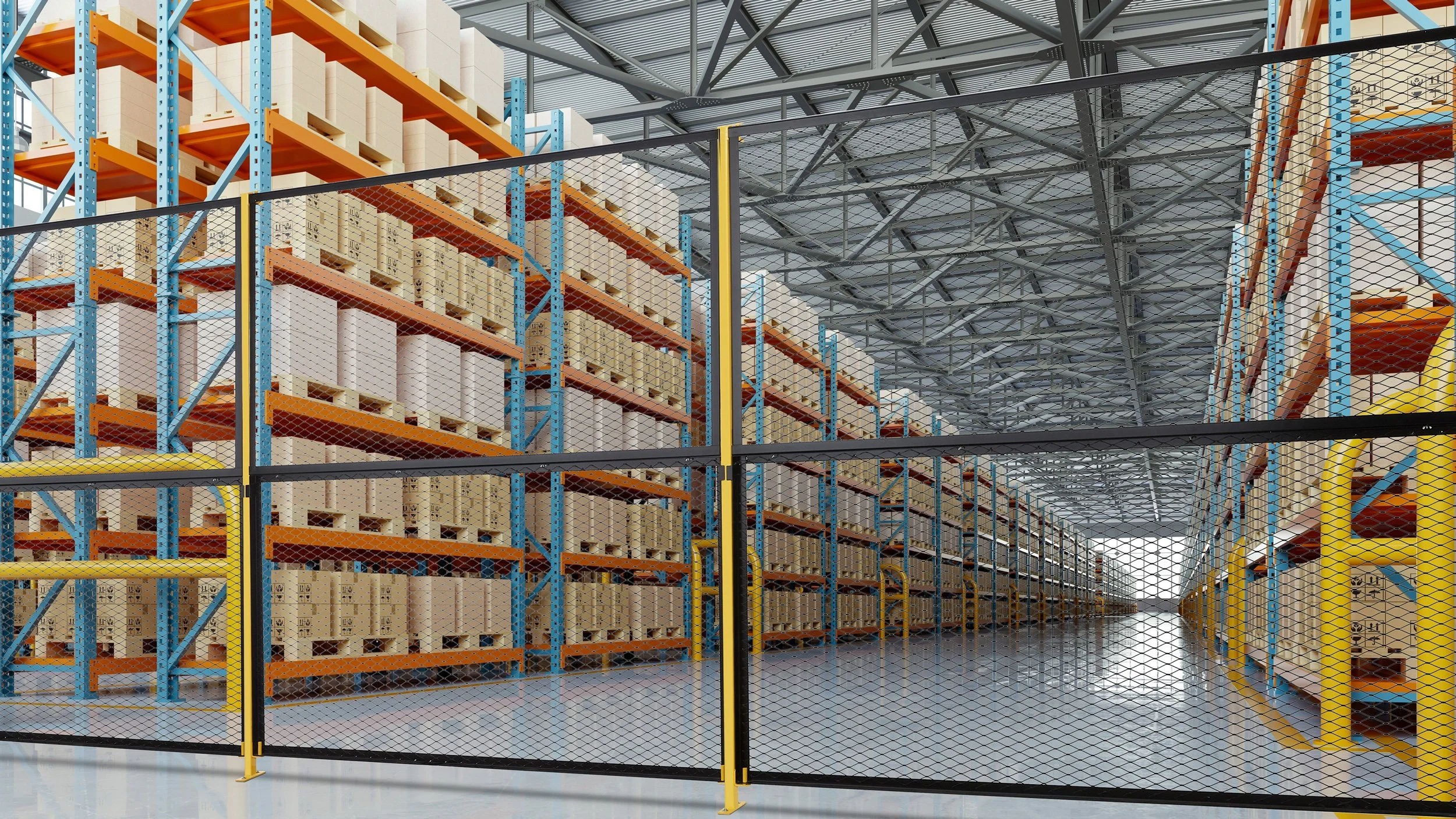 OverEZ™ Mesh Partitions - Warehouse