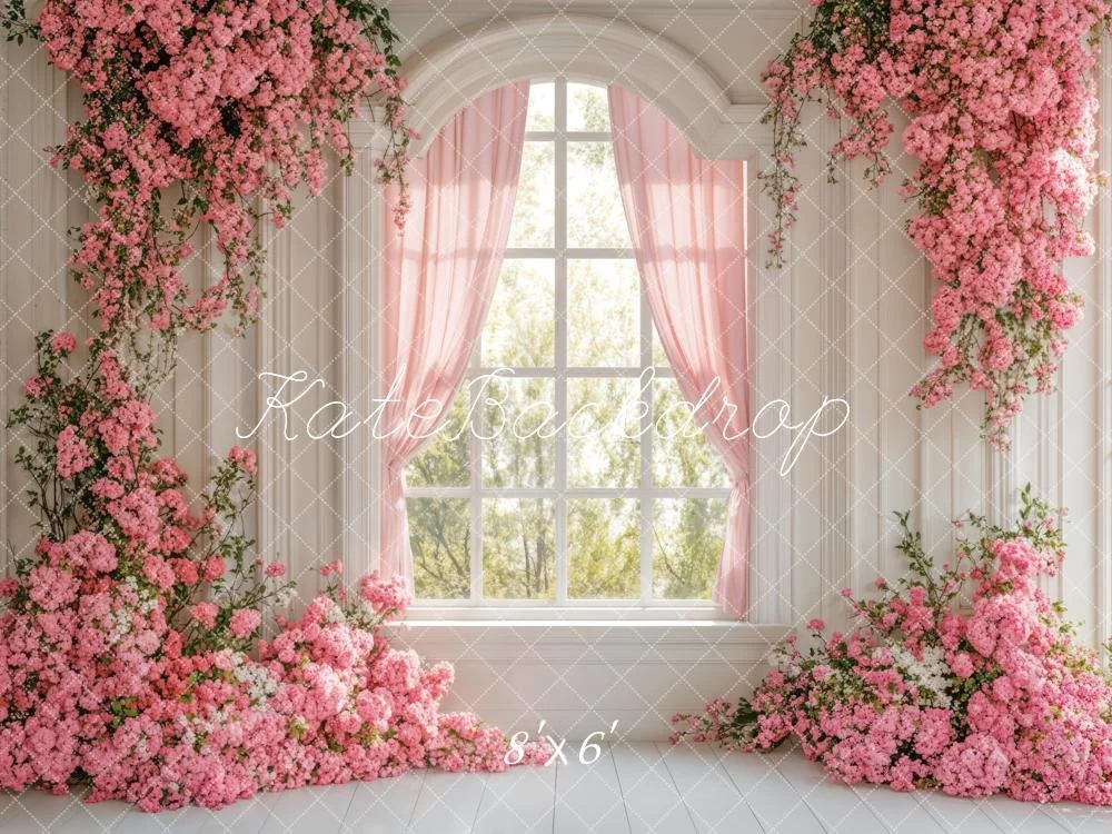 Spring Floral Window Pink Backdrop.jpg