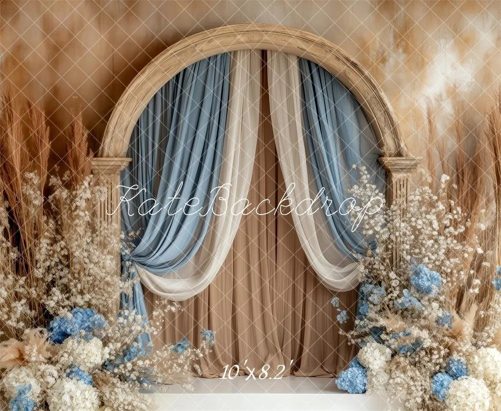 Rustic Arch Blue Floral Backdrop.jpg