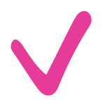 Pink checkmark.