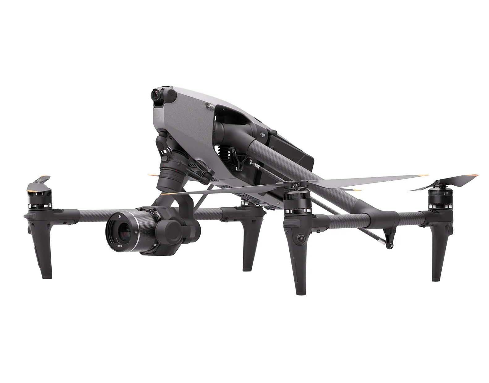 Imagen del DJI Inspire 3, el último dron profesional famoso por su estabilidad y sus impresionantes imágenes aéreas, preferido por cineastas de todo el mundo.