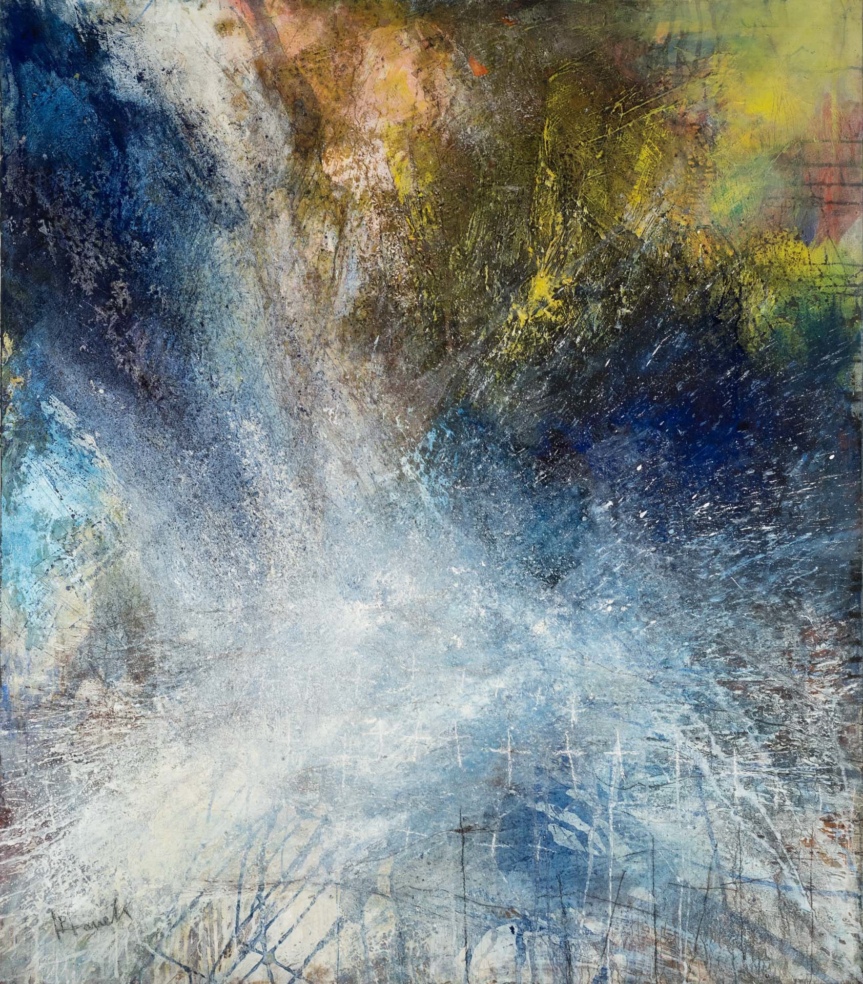 "Weiße Kreuze" – Mischtechnik a. L. 130x150