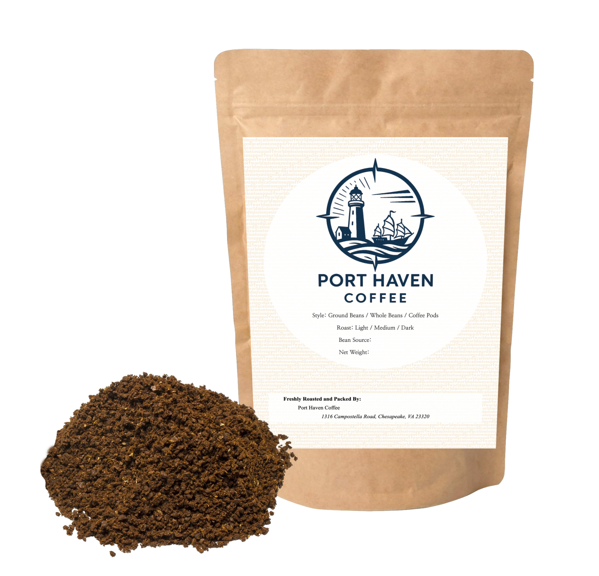 Paper Bag with Label2 - Ground Coffee.png