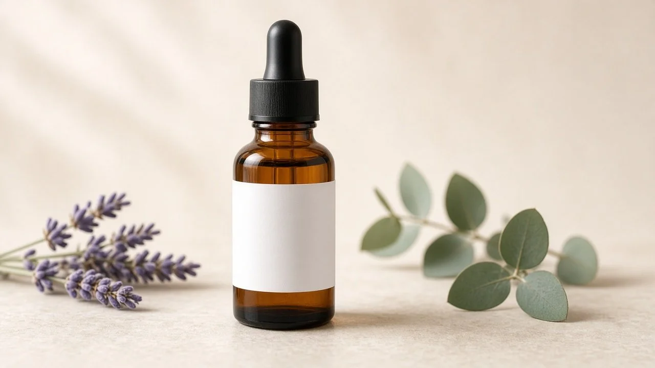 Private label 10 mL amber essential oil dropper bottle