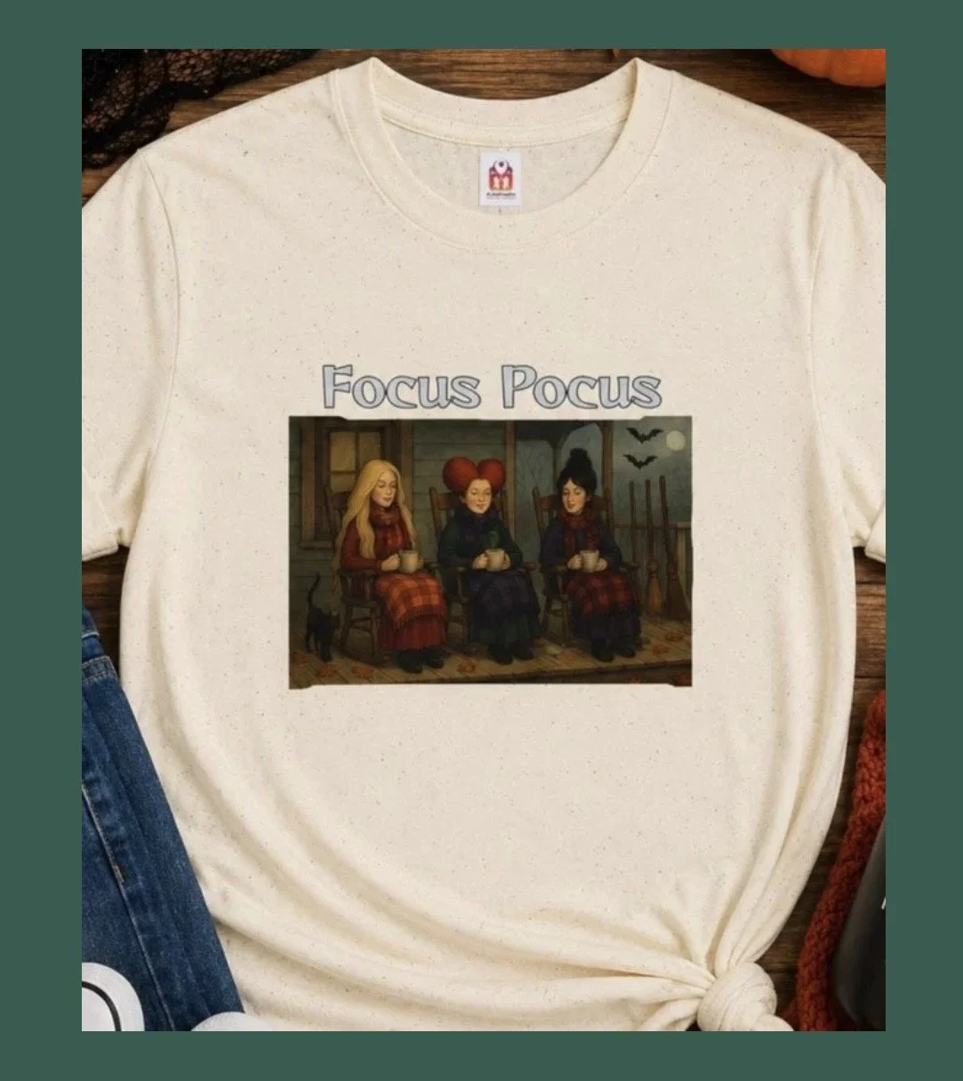 Focus Pocus witches illustration T-Shirt | Halloween witch Unisex Adult Tee