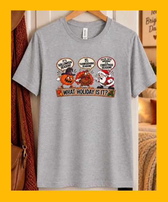 What Holiday Is It? Holiday Characters Adult Unisex T-Shirt 