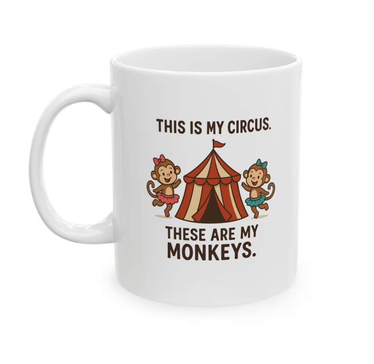Playful Monkey Illustration Mug