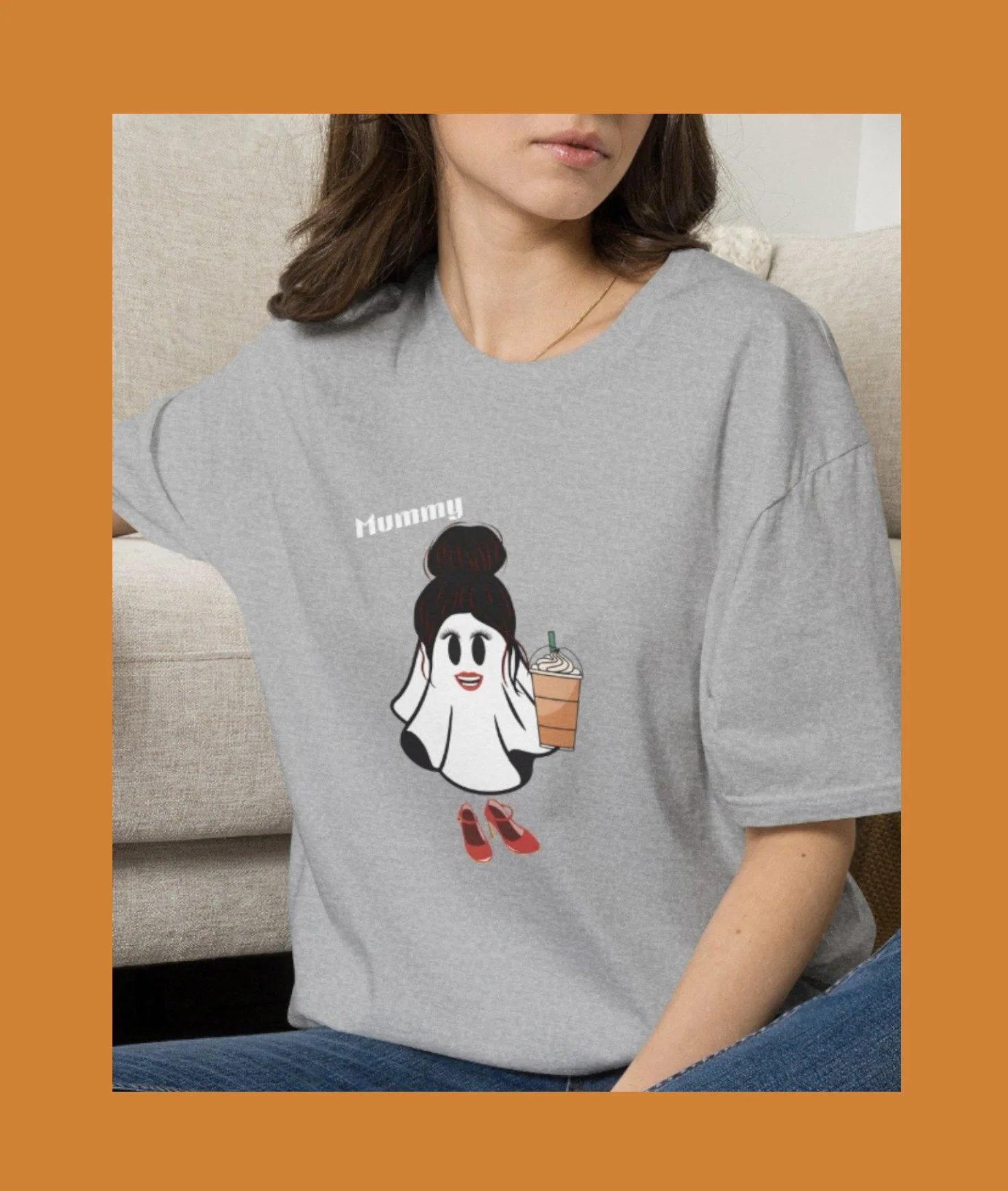 “Mummy” Ghost Unisex t-shirt - complete with coffee & messy bun!