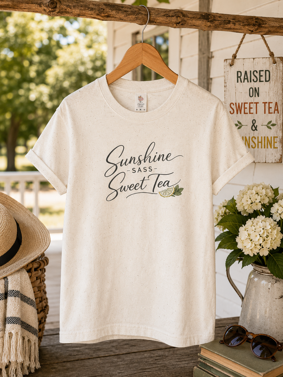 Sunshine Sass Sweet Tea Adult T-Shirt: Southern Grace Script Tee