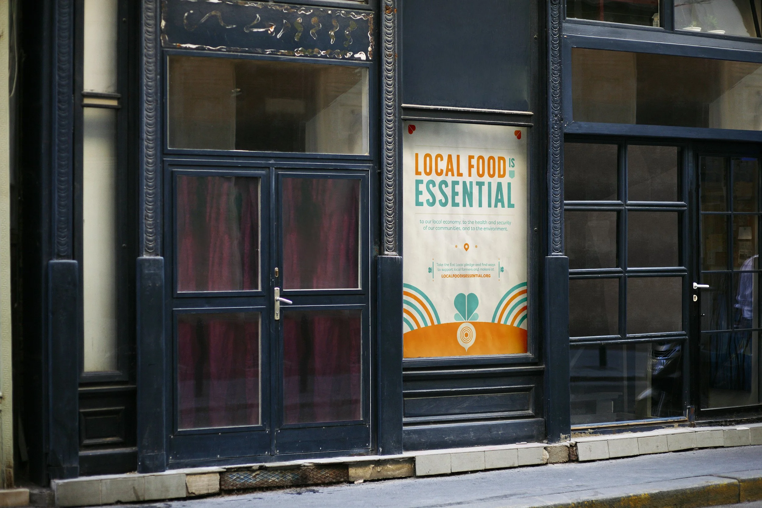 Local Food is Essential branding for a new organization connection people with local food. Graphic Design + Logo Design: Jack Boyum
