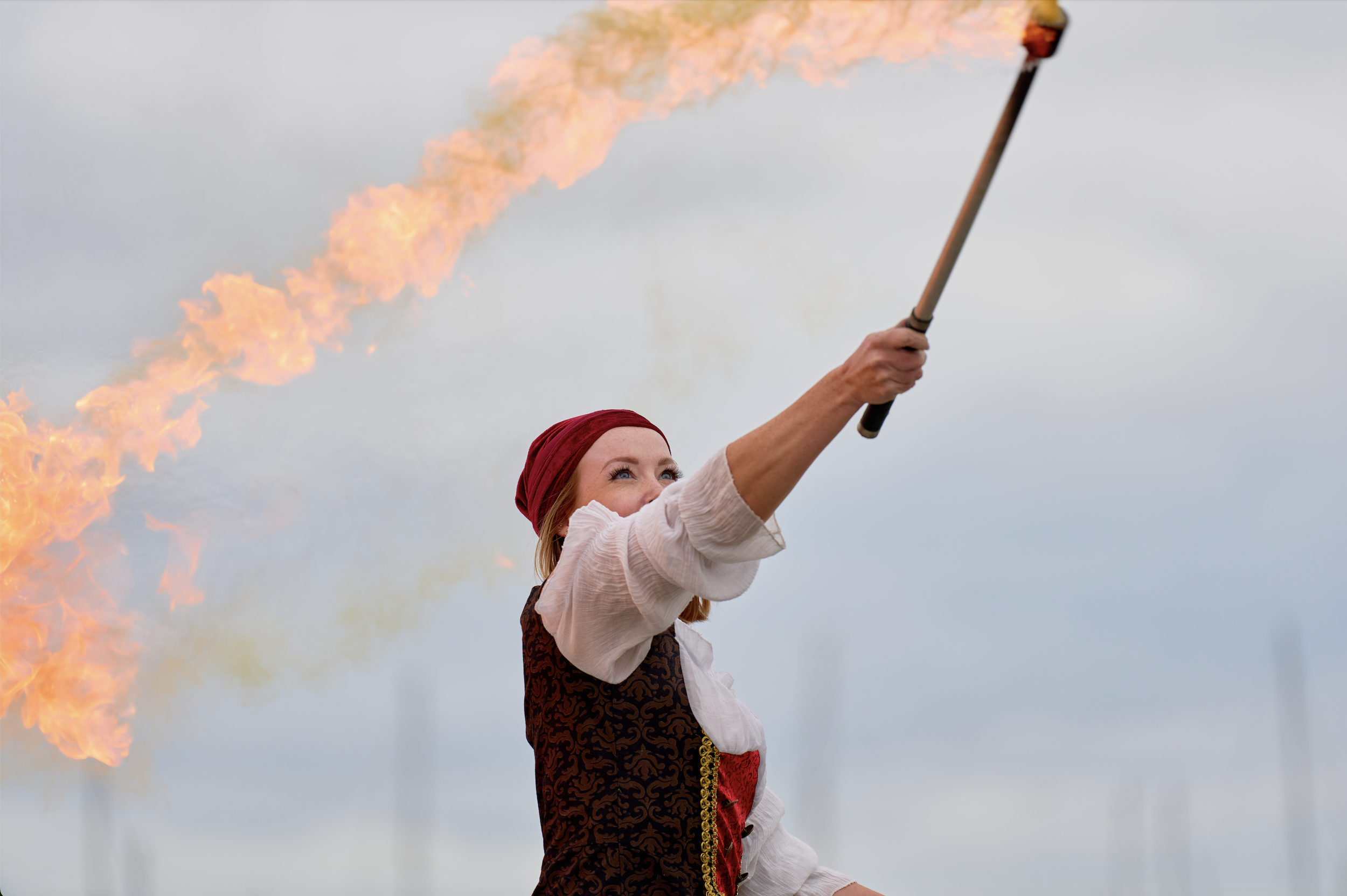 pirate fire performer at brightlingsea regatta 