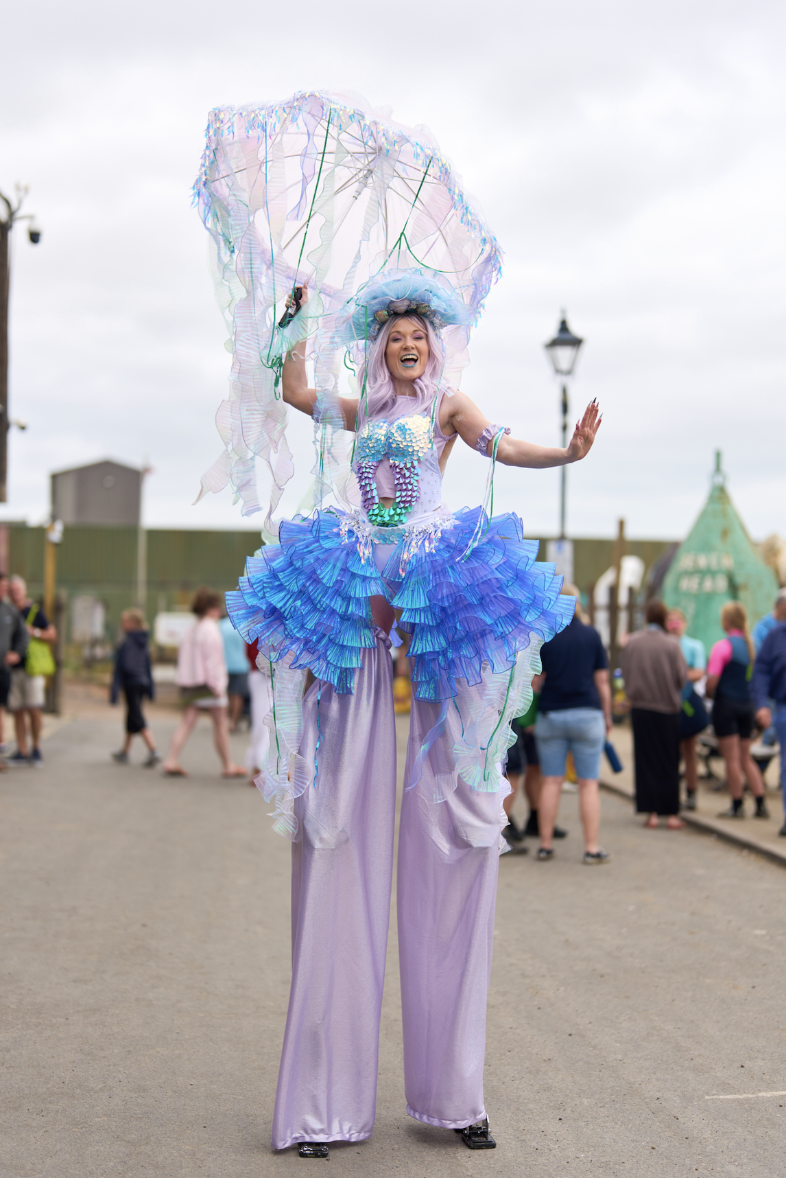 Jellyfish stilt walker at brightlingsea regatta 