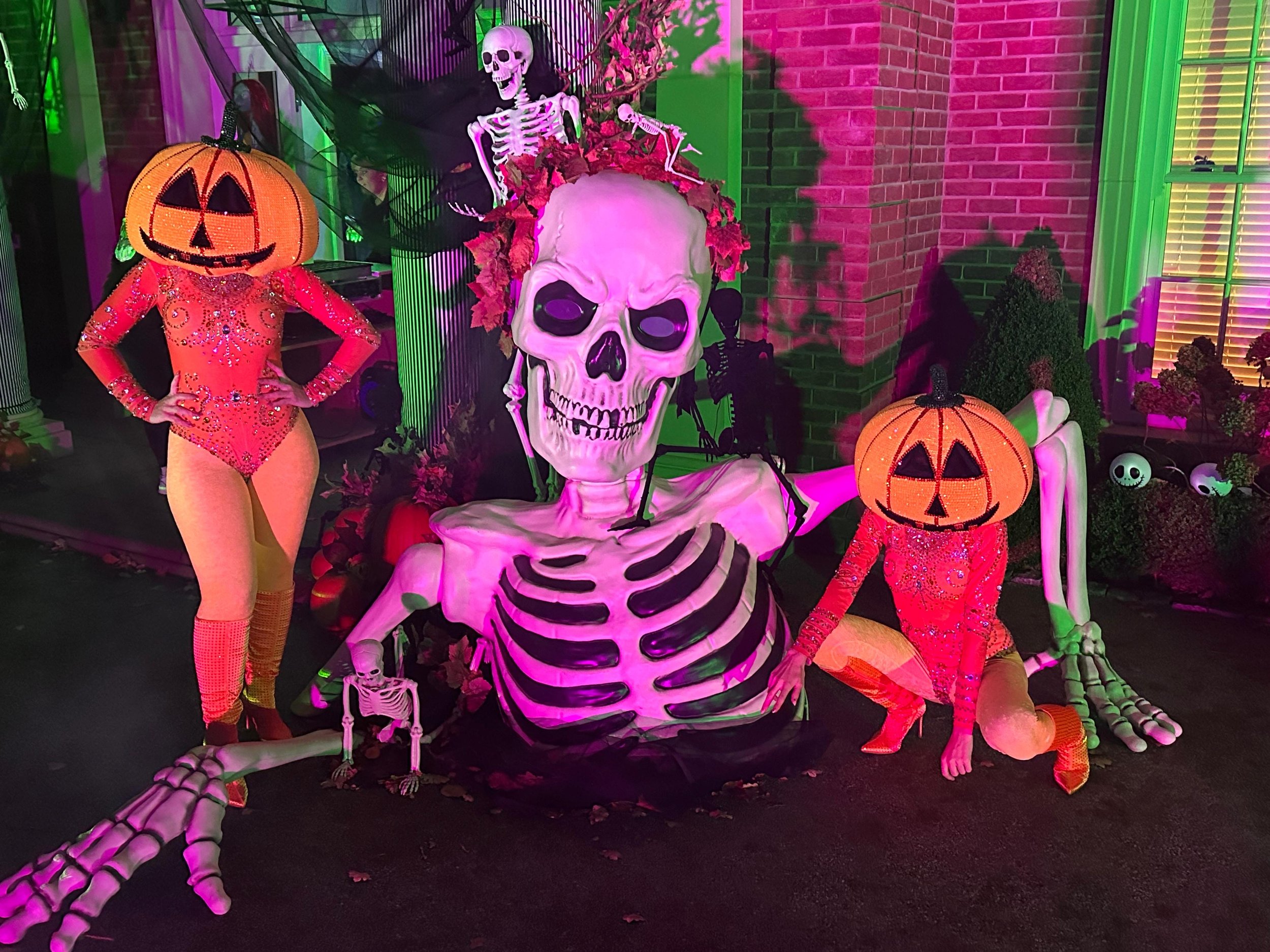 disco pumpkin heads at private halloween party 