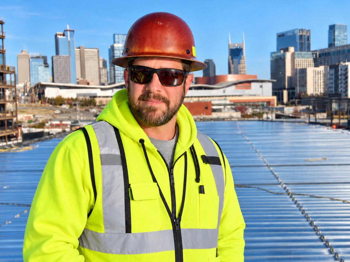 Patrick McDonald of Waterrock Construction on a commercial construction site.