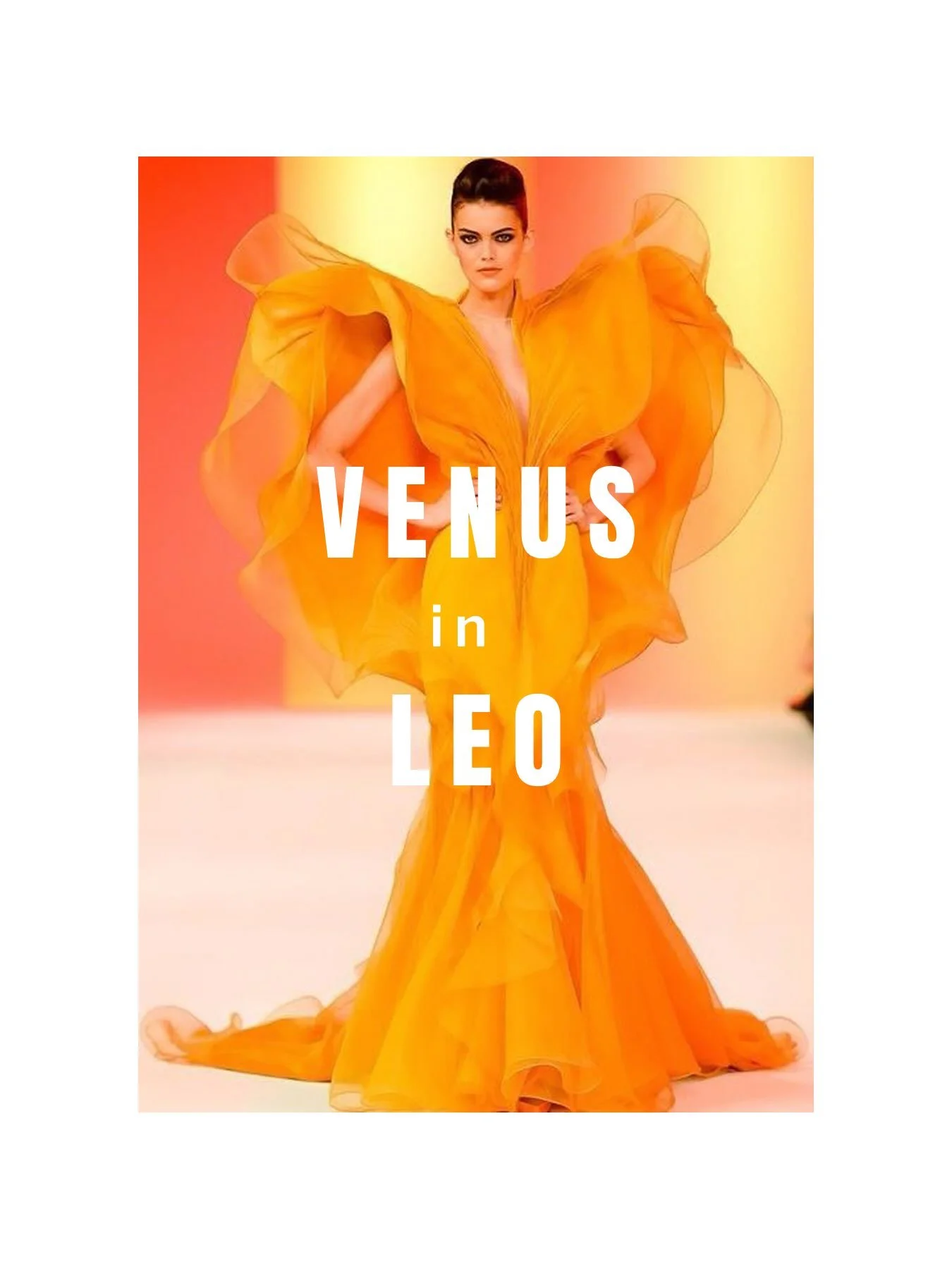 The aesthetic of Venus in Leo is radiant, magnetic, and impossible to overlook. Ruled by the Sun, Leo naturally draws attention through its bold and shiny presence. This is an energy that celebrates fashion as a joyful extension of the heart. There i