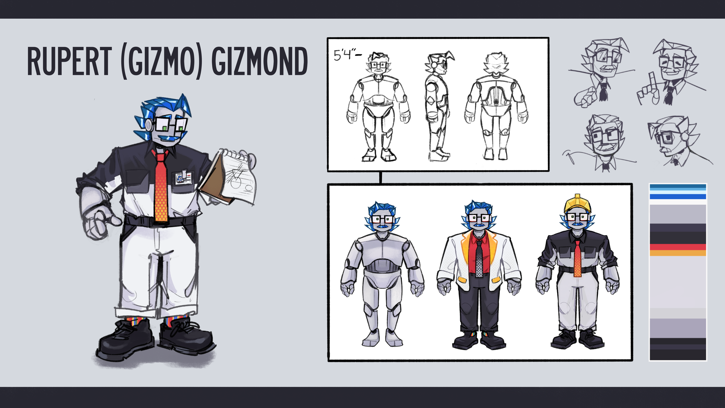 Prompt for class was to create a character based on an inanimate object. I chose a Rubiks Cube.