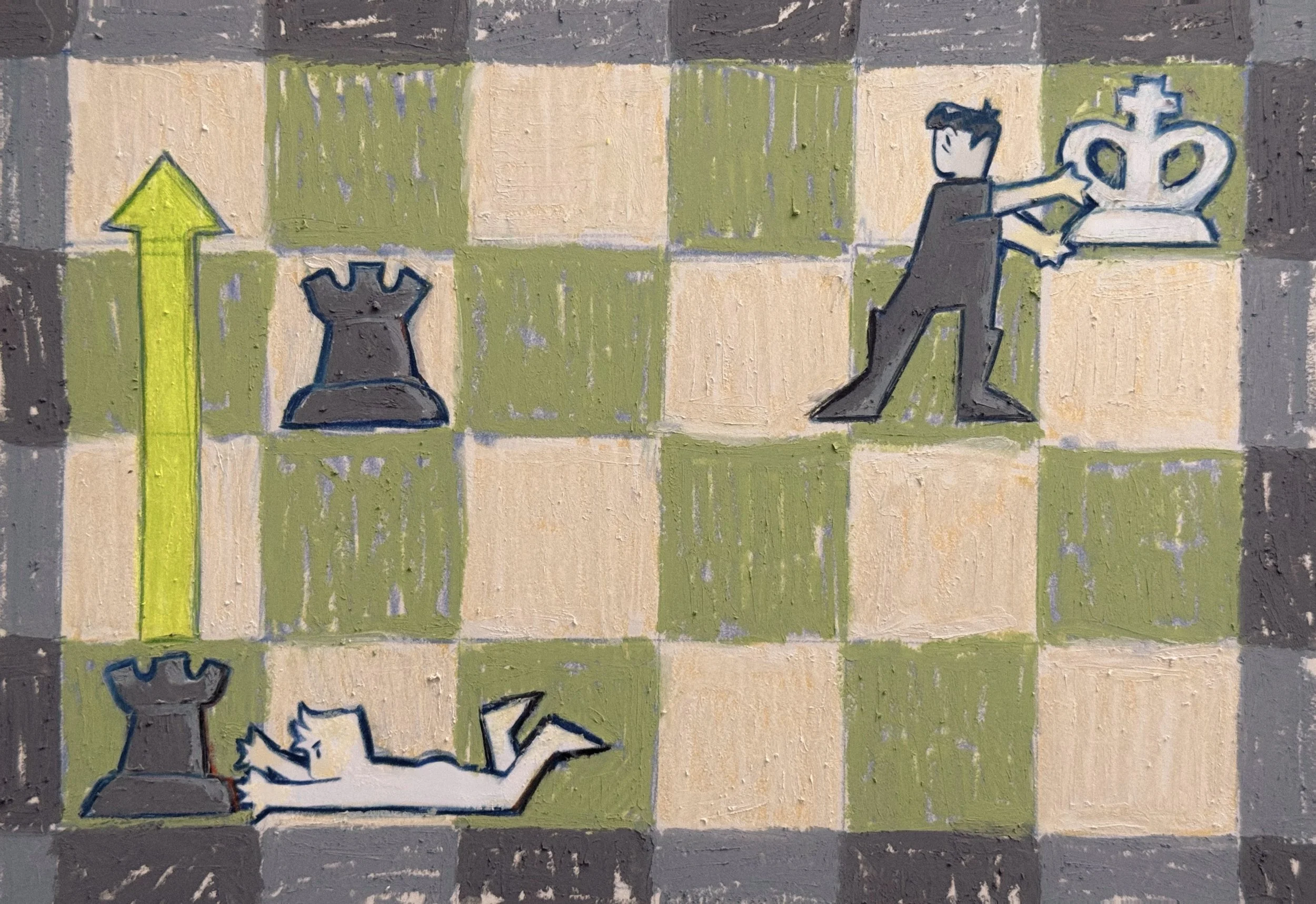 “Climbing the Ladder” - Oil Pastel, 2026